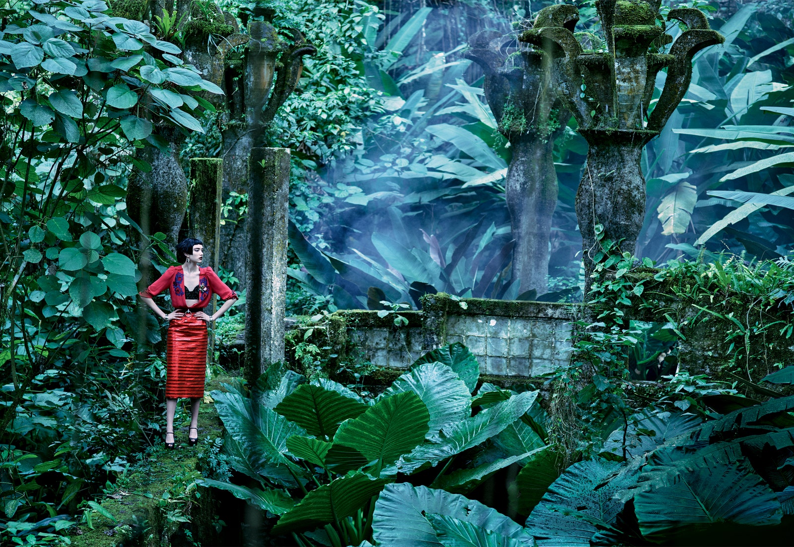 Model: Grace Hartzel. Photos by Mikael Jansson. Location: Las Pozas. Vogue, March 2016.